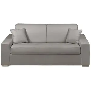 VENTE-UNIQUE Canapé 3 places convertible express en simili EMIR - Gris - Couchage à  lattes larges 140 cm - Matelas 14 cm pas cher