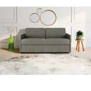 VENTE-UNIQUE Canapé 3 places convertible express en tissu CALIFE - Gris clair - Couchage à lattes larges 140 cm - Matelas 18 cm pas cher