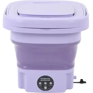TRAHOO Machine À Laver Portable, 8L Faible Bruit Pliant Mini Machine À Laver Déshydrateur Intégré, Machine À Laver Automatique Seau [H1203]Vendu parcdiscount