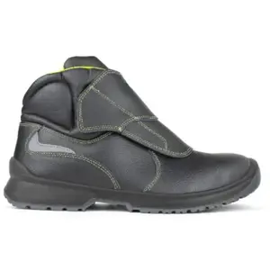 Chaussures Pezzol Fink S3 en cuir noir high n. 46 pour soudeur forgeron avec protection me'tatarsienne et embout a' de'gagement rapide et semelle pas cher