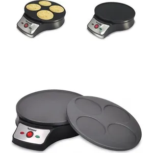 Techwood Crêpière INOX 2 en 1 anti-adhésif 1000W Noire cadeau de noël