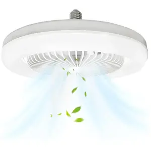 COOCHEER Ventilateur de plafond fermé avec lumière, lampe E27 30W vent... pas cher