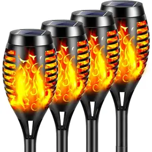 COOCHEER Lampes solaires d'extérieur à flamme, 4 torches solaires à 12... pas cher