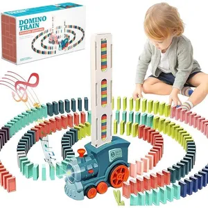 AMOUNE Train Électrique Domino avec 120 Pièces Blocks,Jouets de Train ... pas cher