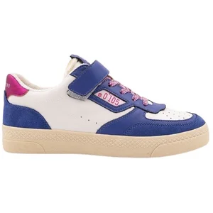 Baskets femme - 0-105 - Hazel E - Cuir lisse métallisé et suède - Bleu/blanc/rose - Taille 41 pas cher
