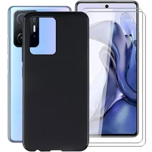 RASENA Coque Xiaomi 11T / Xiaomi 11T Pro, avec 2 Pack Verre Trempé, Etui Housse TPU Mince Souple Anti-Rayures Antichoc Case NoirVendu parcdiscount