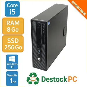 Dell PC bureautique rapide et fiable   HP EliteDesk, i5, 8 Go, SSD 256 Go pas cher