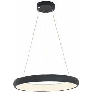 Suspension Luminaire LED D600 50W Noir Sablé ZAMBELIS - Blanc chaud - ... pas cher