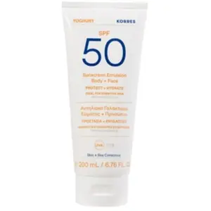 Korres Yoghurt Zonverzorging Lichaam & Gezicht Emulsie SPF50 200 ml pas cher