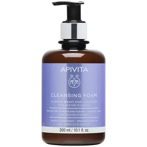 Apivita Cleansing Foam Face And Eyes With Olive And Lavender 300ml pas cher