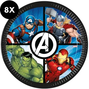 8 ASSIETTES CARTON AVENGERS EVERGREEN 23CM pas cher