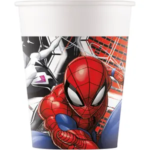 globos 8 GOBELETS CARTON SPIDERMAN WORLD OF WEBS 25CL pas cher