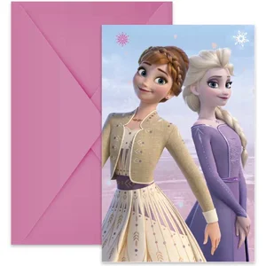 Procos Vegaoo - 6 Elsa Frozen uitnodigingen met enveloppen pas cher