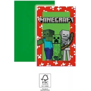 Sombo, Carte de voeux + papier à lettres, Minecraft (6 pcs) pas cher