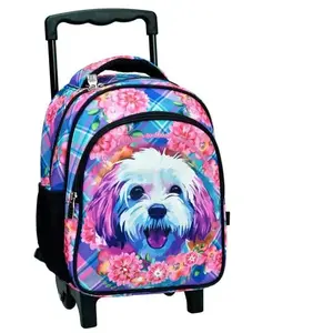 Sac à dos à roulettes Chien Love 30 CM Trolley maternelle pas cher