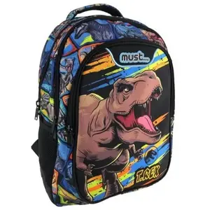 Sac à dos - Must - T-Rex Bleu - 43 CM - 2 Compartiments - Pour Enfants pas cher