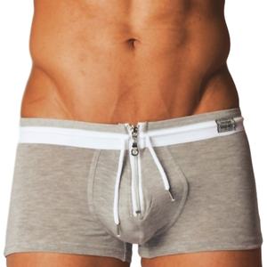Boxer Zipper Gris gris L pas cher
