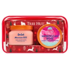 TREE HUT Xmas Set Moroccan Rose Sugar Scrub & Whipped Body Butter Persoonlijke verzorgingsset pas cher
