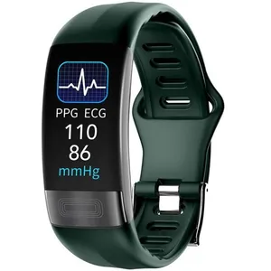 Wirlsweal P11 plus Montre Connectée étanche 0,96" 130 mAh USB ECG + PPG tension artérielle et fréquence cardiaque - Vert
