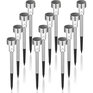 TIGREZY Lampe Solaire Extérieur, Lampe Solaire Extérieur Jardin,Étanche Lumière Solaire Extérieur pour Terrasse, Pelouse, Jardin, Allée, Chemins, Acier pas cher