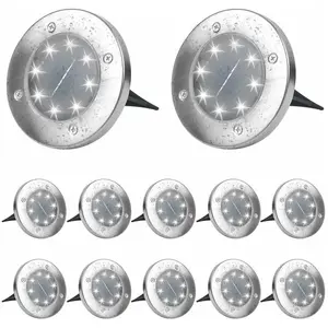 GABRIELLE Lumière Solaire Extérieur Blanc Froid 6000k 12 Pack Etanche Lampe Sola... pas cher