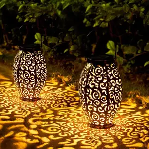 TIGREZY Lot de 2 lanternes solaires d'extérieur étanches à LED suspend... pas cher