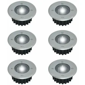 BROMOL Lot de 6 spots led solaires encastrables au sol - Ronds - Diamè... pas cher