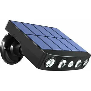 ROSEMARY Lampe solaire extérieur étanche orientable avec détecteur de mouvement - Panneau a recharge rapide Haute Qualité - 4 Leds cob Blanc froid pas cher
