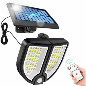 LABLANC Lampe Solaire Extérieur avec Détecteur de Mouvements,90LED Séparable Panneau Solaire Projecteur,Étanche IP65,PIR Lumiere Solaire Exterieur étanche pas cher