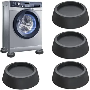 LABLANC 4 Pièces Noir Tapis Anti-vibration pour Machine à Laver, Antibruit Pied Machine a Laver avec Patin Caoutchouc, pour Machines à Laver, Sèche-Linge, pas cher