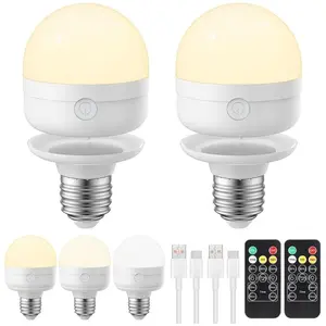 LABLANC Ampoule rechargeable usb avec télécommande, minuterie et 3 températures de couleur, ampoules à piles à intensité variable 5 w E27, ampoule led de pas cher