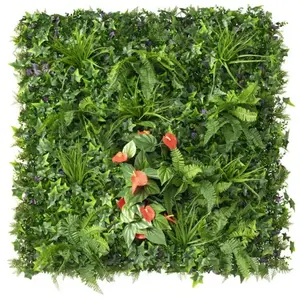 GARDENODE Mur végétal artificiel extérieur et intérieur prêt à poser 1m x 1m Tropical pas cher