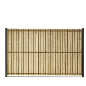 GARDENODE Kit d'occultation lattes bois pour panneau rigide maille 55 H1m73 x 2m50 ep 8mmVendu parcdiscount