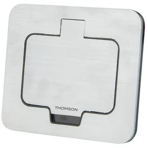Thomson Prise étanche Initiale rond IP55 alu brossé