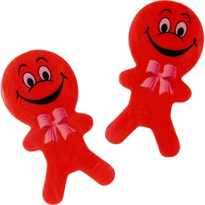 LG-Imports poupées gommes junior 6 cm caoutchouc rouge 2 pièces pas cher