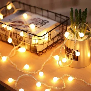 Ensoleille - Guirlande lumineuse de 5 m, 50 boules, alimentée par batt... pas cher