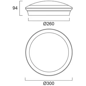 Sylvania, Applique + plafonnier, LED-Anbauleuchte 8,3-16,5W 3000-4000K ws 2000lm IP54 Ø300x94mm (2000 lm) pas cher