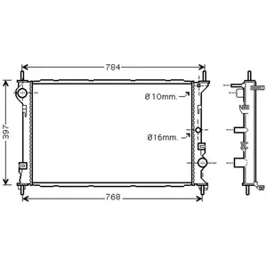 Van Wezel - RADIATOR VOOR FORD TRANSIT CONNECT 2003-2006 1365997 pas cher