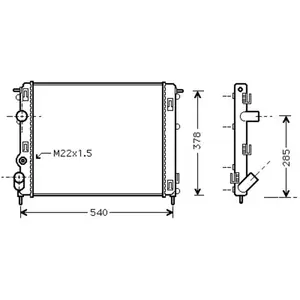 Van Wezel - RADIATOR VOOR DACIA LOGAN 2004-2009 7700428658 pas cher