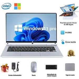 PC Portable Windows 11pro 8Go RAM et 256Go SSD, Écran tactile, Rotatio...