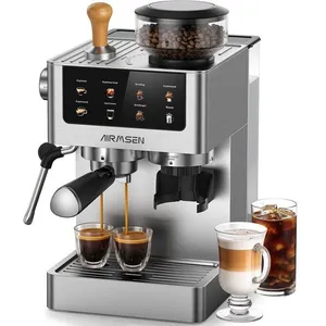 AIRMSEN Machine à Café Expresso Inox 20 Bars avec Broyeur Buse Vapeur ... pas cher