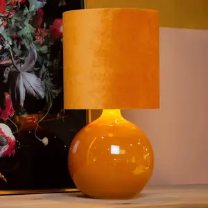 Lucide ESTERAD - Lampe de table - Ø 24 cm - 1xE14 - Jaune Ocre pas cher