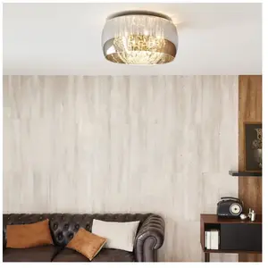 Lucide PEARL - Plafonnière - Ø 50 cm - 6xG9 - Chroom pas cher