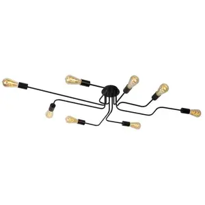 Lucide LESTER-Plafonnier en métal 8 lumières L150cm pas cher