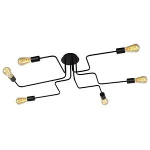 Lucide LESTER-Plafonnier en métal 6 lumières L100cm pas cher