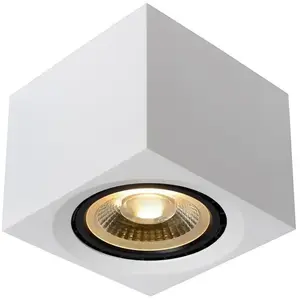 Lucide FEDLER - Plafondspot - LED Dim to warm - GU10 (ES111) - 1x12W 2200K/3000K - WitVendu parbol