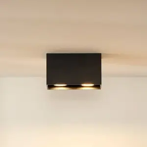 Lucide BODI - Plafondspot - 2xGU10 - Zwart pas cher