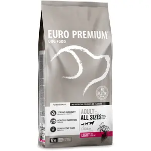 12kg Euro Premium Adult Light - Croquettes pour chien pas cher