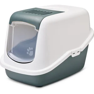 Comparateur de prix : Savic Kattentoilet Nestor Nordic 56x39x38.5 cm - Kattenbak - Groen&Wit