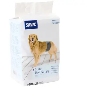 Couches pour mâles Savic taille L : 53-76 cm, 12 pièces pour chien pas cher